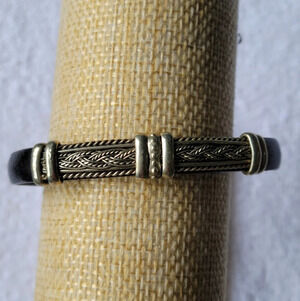 Metal and leather  bracelet